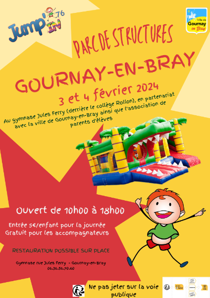 3 & 4 février 2024 Parc de structures gonflables à Gournay en Bray