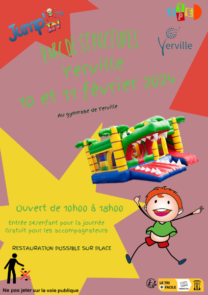 Parc de structures gonflables de Yerville le 10 et 11 février2024