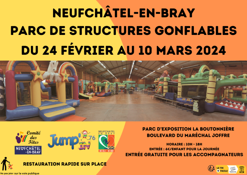 Parc de structures gonflables de neufchâtel en Bray  - 24 février 2024 au 10 mars 2024 